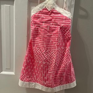Lily Pulitzer pink and white halter dress - size 5